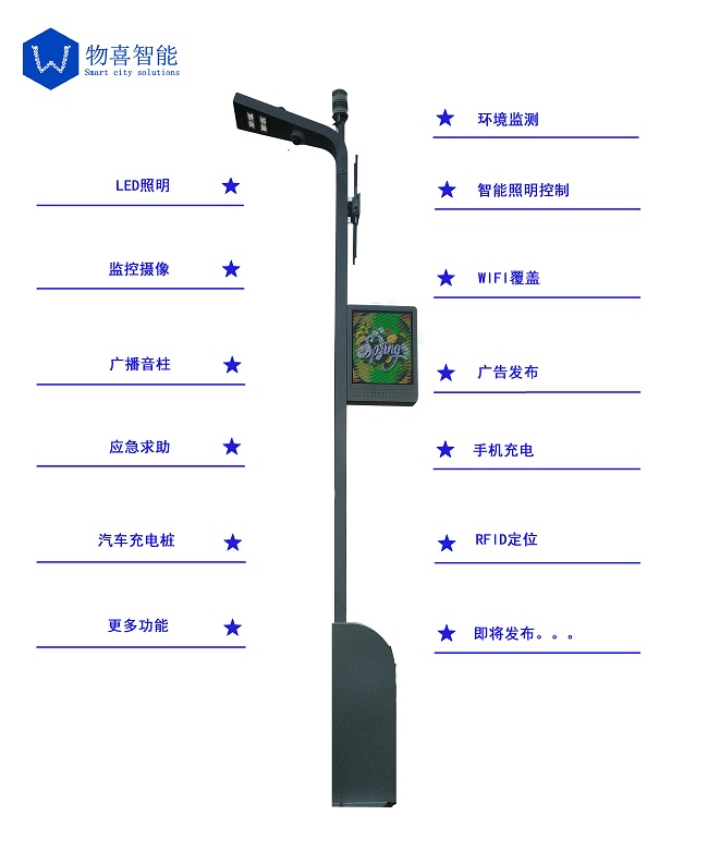 物喜智慧路燈桿功能介紹